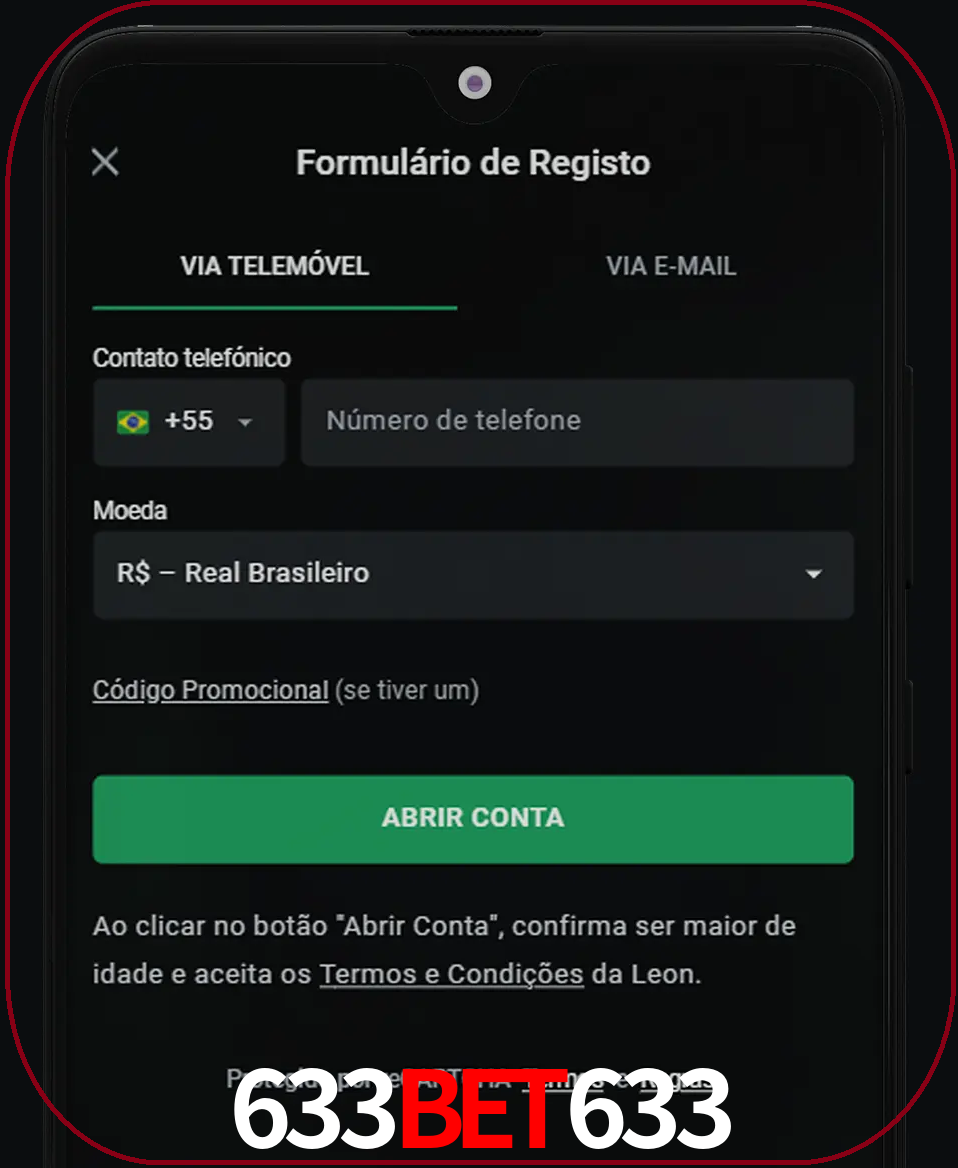 Abra o aplicativo e inicie o processo de registro.